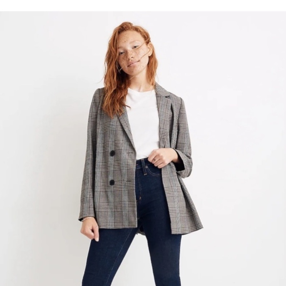 MADEWELL THE ROSEDALE JACKET ITALIAN WOOL BLEND PLAID DOUBLE BREASTED JACKET 6